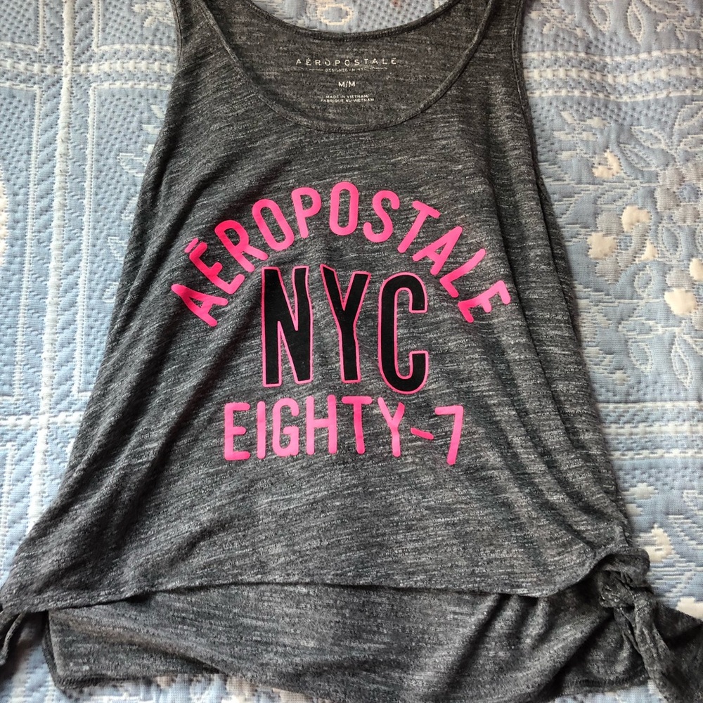 Aeropostale gray and pink top